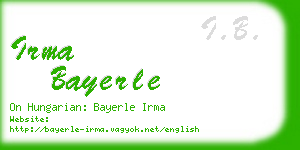 irma bayerle business card